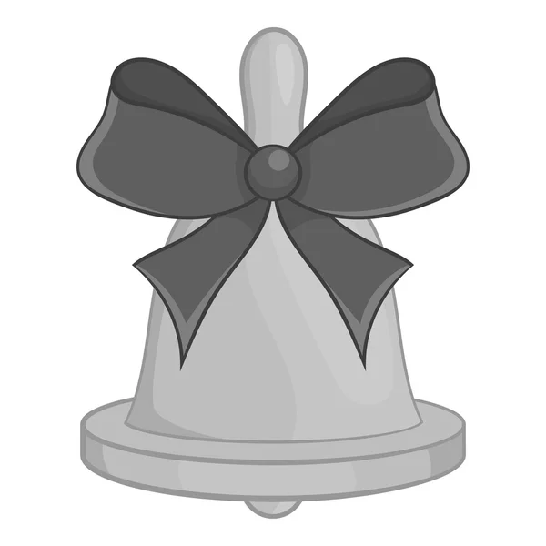 Dzwonek z ikoną łuku, czarno-monochromatyczny styl — Wektor stockowy