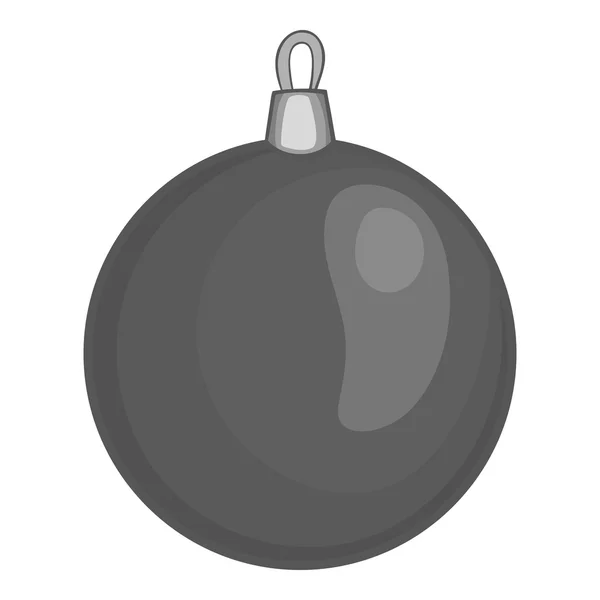 Ícone de bola de Natal, estilo monocromático preto — Vetor de Stock