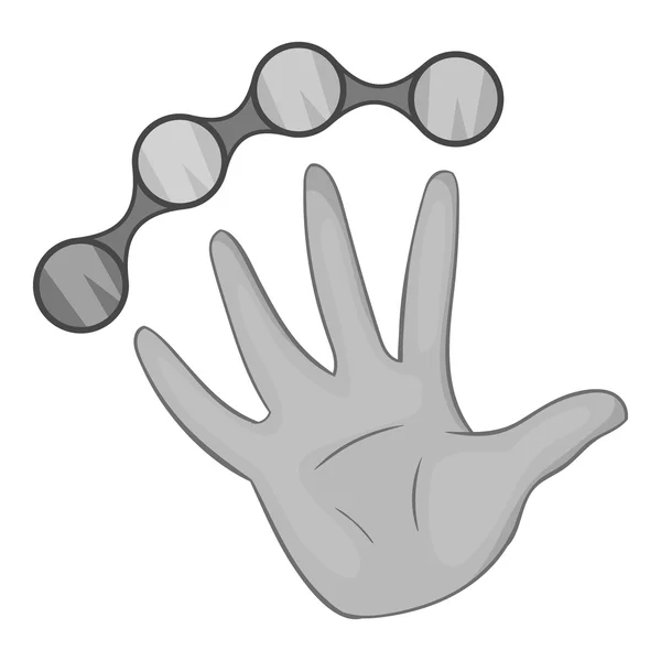 Nudillos con icono de mano, negro estilo monocromo — Vector de stock