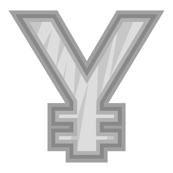 Sign of money yen icon, black monochrome style — Stock Vector