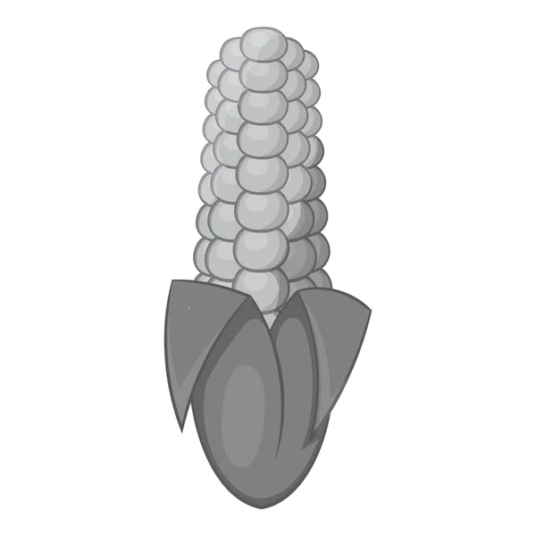 Corn icon, zwart monochroom stijl — Stockvector