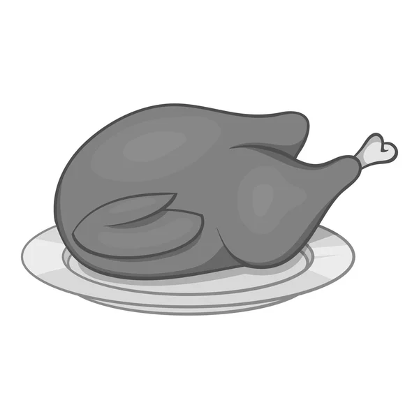 Icono de pollo frito, estilo monocromo negro — Archivo Imágenes Vectoriales