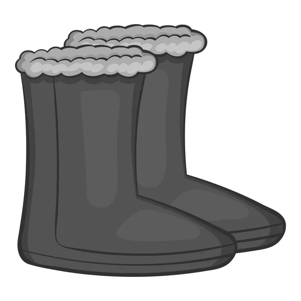 Icona stivali di feltro, nero in stile monocromatico — Vettoriale Stock