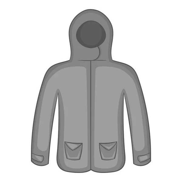 Icono de chaqueta de invierno para hombre, estilo monocromo negro — Vector de stock