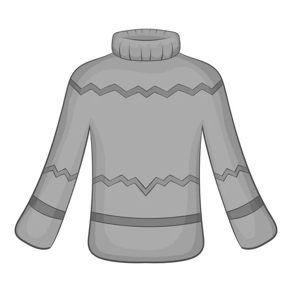 Mens sweater icon, black monochrome style — Stock Vector