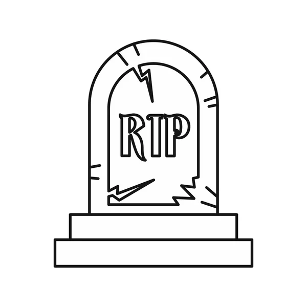 Grave icono RIP, estilo de esquema — Vector de stock