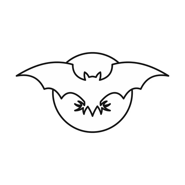 Bat icon, outline style — Stock Vector