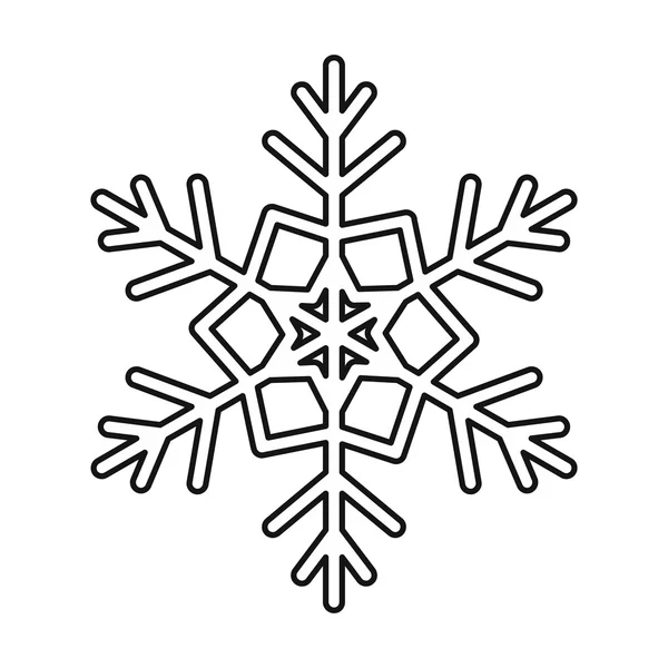 Schneeflockensymbol, Umrissstil — Stockvektor