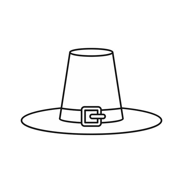 Ikona kapelusz czarownicy, styl konturu — Wektor stockowy