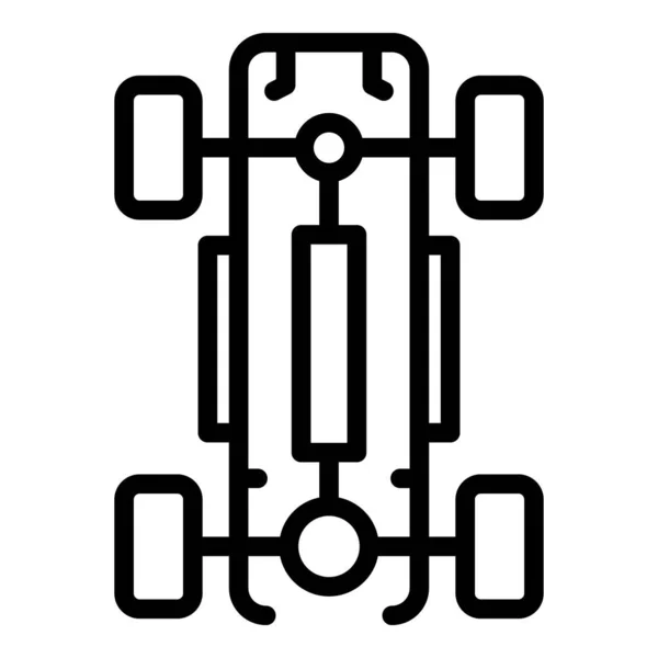 Icono de base de ruedas de coche, estilo de esquema — Archivo Imágenes Vectoriales