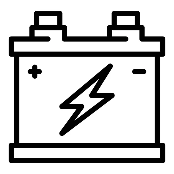 Power bil batteri ikon, kontur stil — Stock vektor