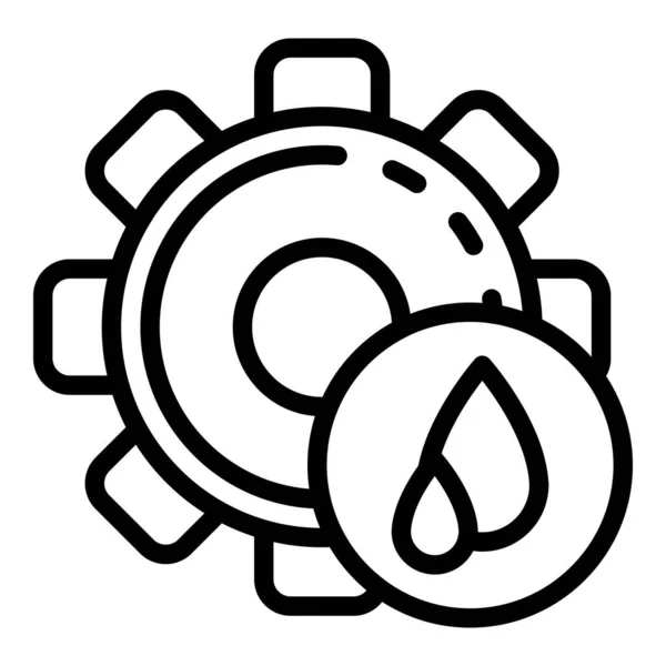 Gear oil drop icon, outline style — 스톡 벡터