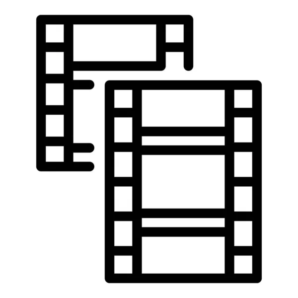 Icono de carrete de película, estilo de esquema — Vector de stock