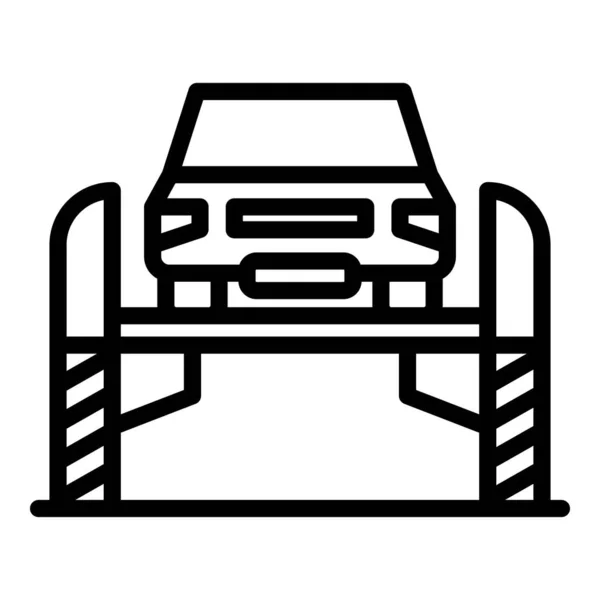 Icône ascenseur de réparation de voiture, style contour — Image vectorielle