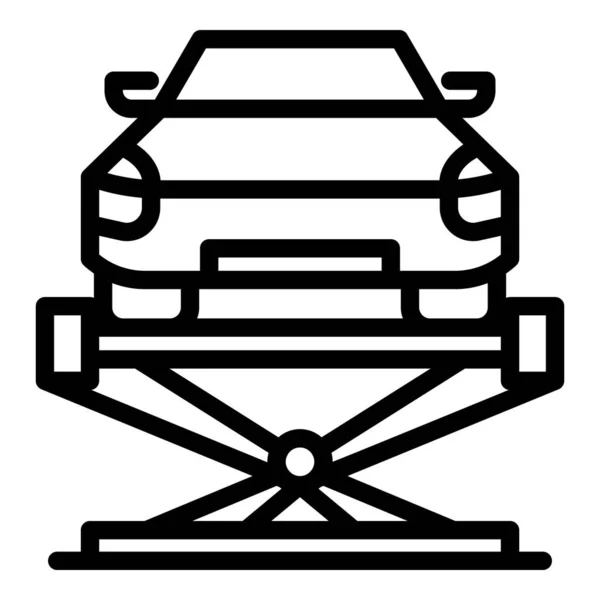 Ascensore auto icona fissa, stile contorno — Vettoriale Stock