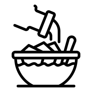 Öğlen yemeği ikonu, taslak tarzı