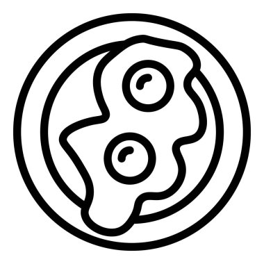 Sahanda yumurta ikonu, taslak stili.