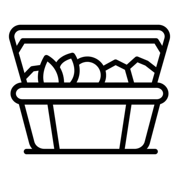 Icona del pranzo, stile contorno — Vettoriale Stock