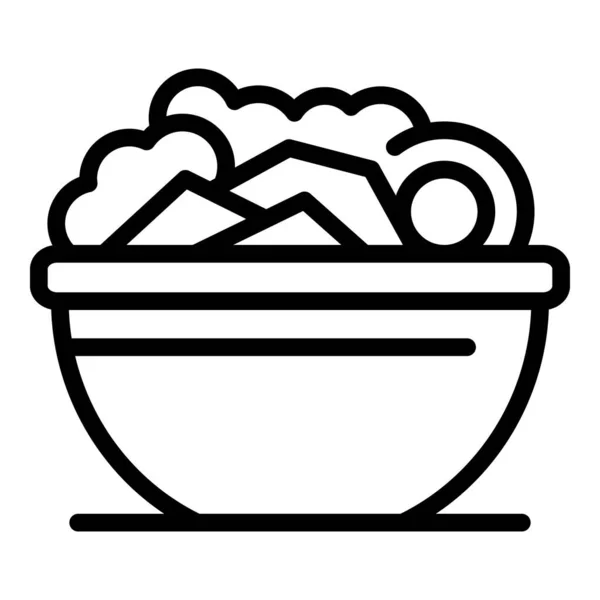 Ref. Salad bowl, outline style — стоковый вектор