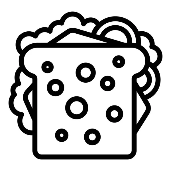 Icône déjeuner sandwich, style contour — Image vectorielle