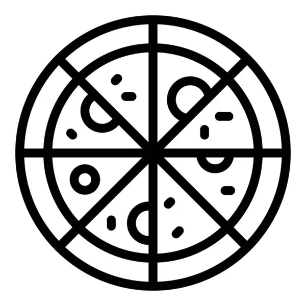 Icono de comida de pizza, estilo de esquema — Vector de stock