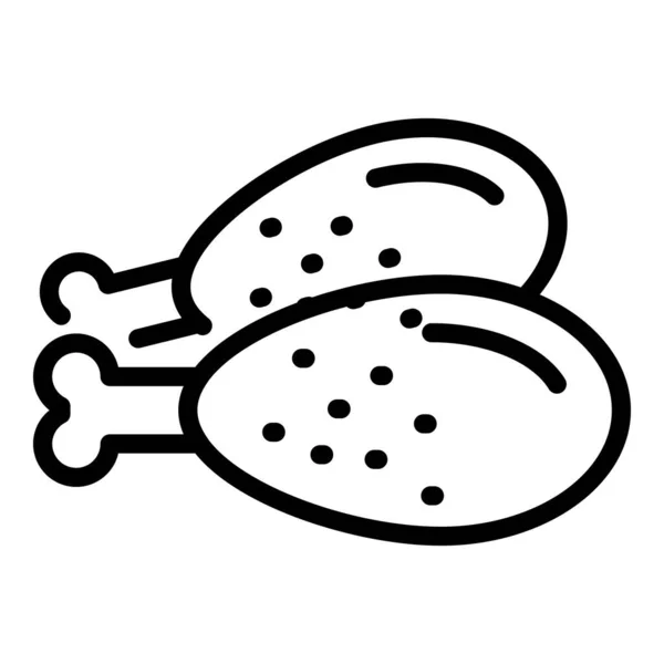 Csirkehús ikon, körvonalazott stílus — Stock Vector