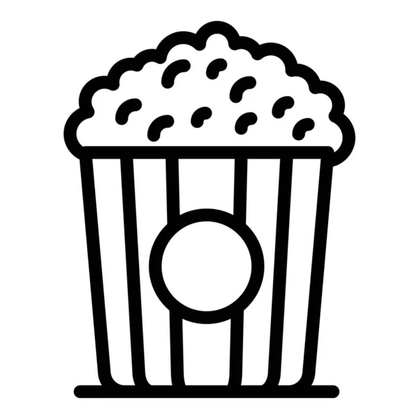 Popcorn snack icône, style contour — Image vectorielle