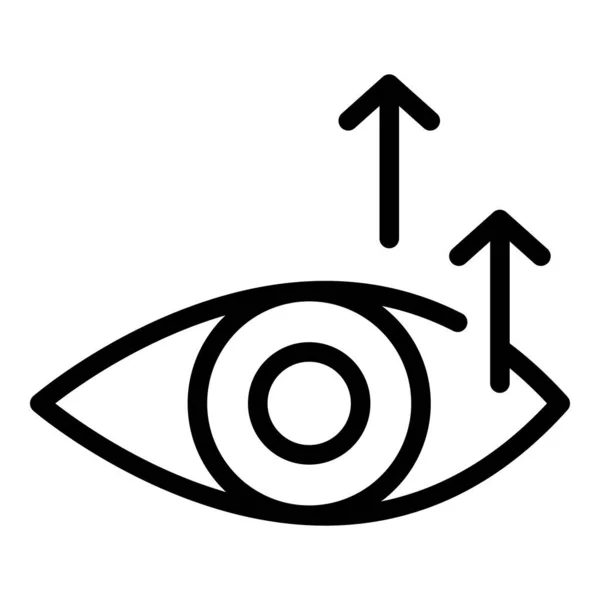 Omhoog oog pictogram, omtrek stijl — Stockvector