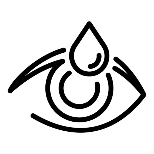 Eye with water drop icon, obrys style — Stockový vektor