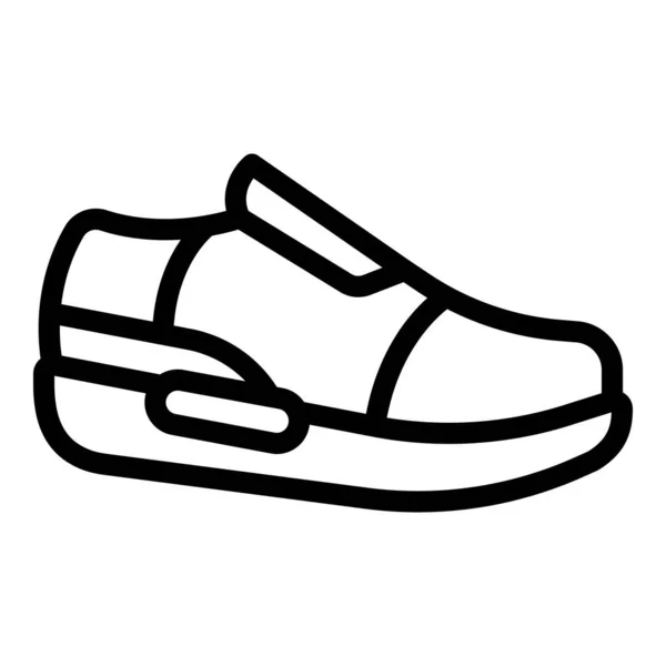 皮革运动鞋图标,轮廓风格 — 图库矢量图片