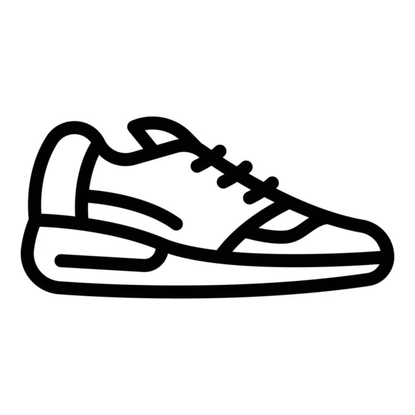 Scarpe da ginnastica a piedi icona, stile contorno — Vettoriale Stock