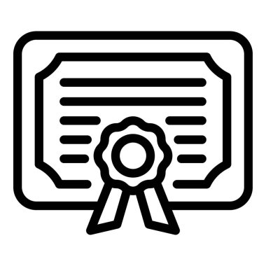 Mezun olmuş öğrenci diploması simgesi, taslak biçimi