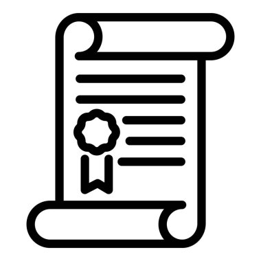 Mezuniyet diploması papirüs simgesi, özet biçimi