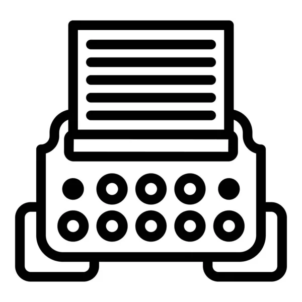 Icono de máquina de escribir, estilo de esquema — Vector de stock