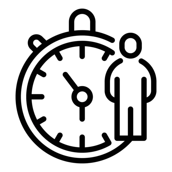 Student job stopwatch ikon, körvonalazott stílus — Stock Vector