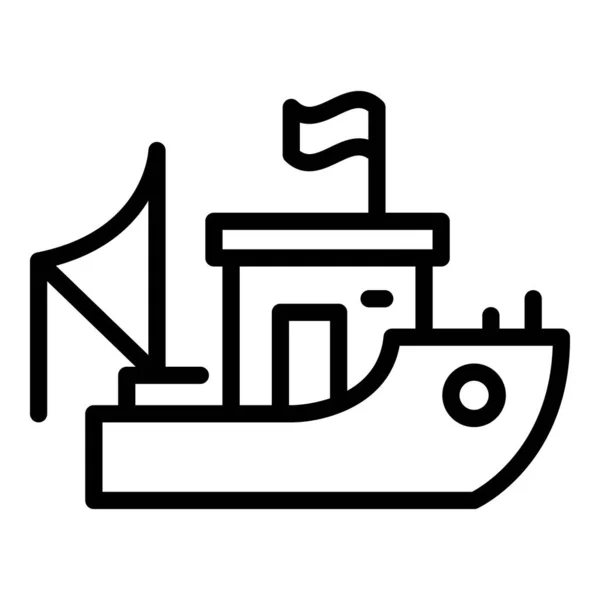 Ícone de equipamento de barco de pesca, estilo esboço — Vetor de Stock