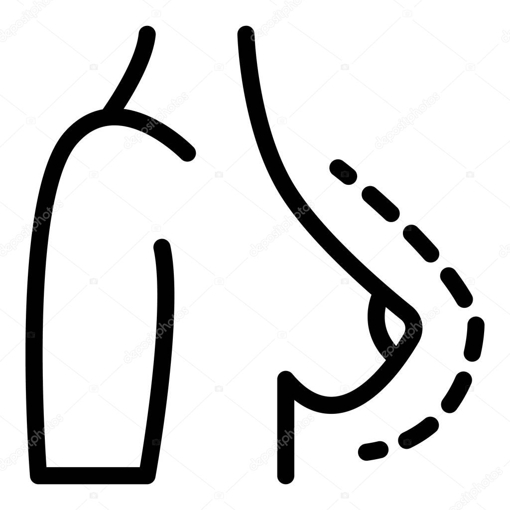 Breast female correction icon, outline style