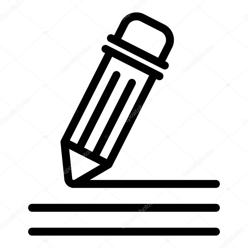Line writing icon, outline style
