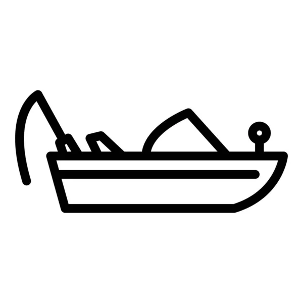 Hızlı balıkçı teknesi simgesi, taslak biçimi — Stok Vektör
