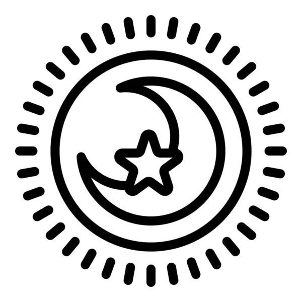 Icona della stella lunare, stile contorno — Vettoriale Stock