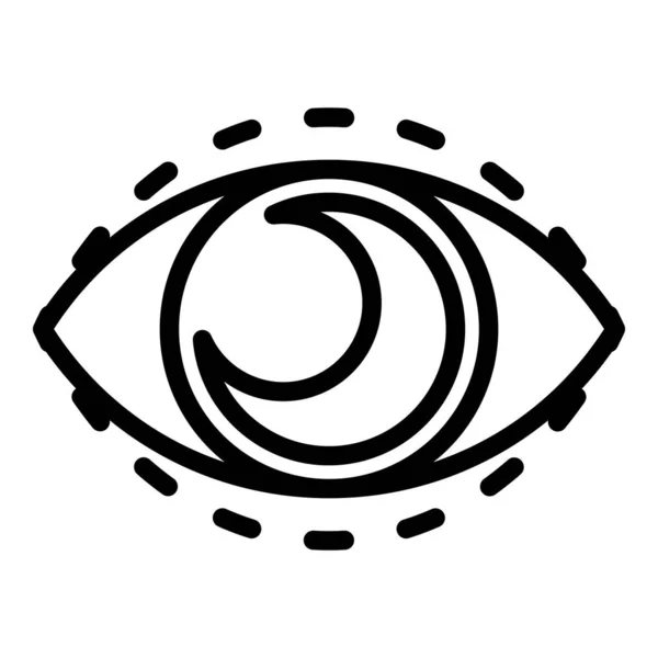 Icona dell'occhio di luna, stile contorno — Vettoriale Stock