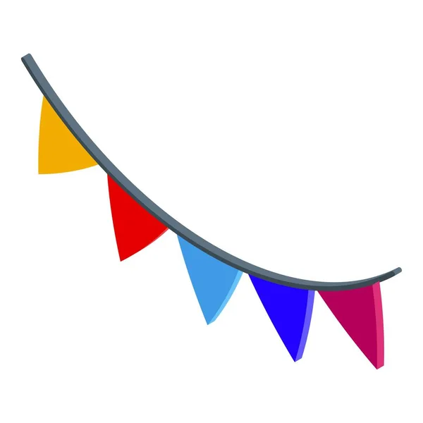 Surpresa bandeiras ícone de fio, estilo isométrico —  Vetores de Stock