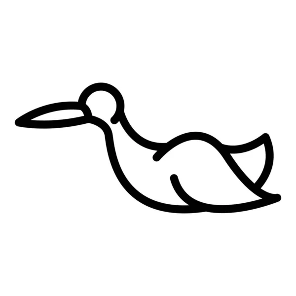 Ikona rysunku bociana, styl zarysu — Wektor stockowy