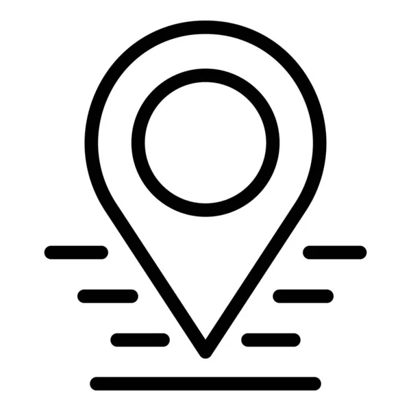 Icono de ubicación de adaptación, estilo de esquema — Vector de stock
