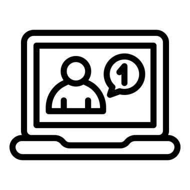 Laptop çevrimiçi istek simgesi, özet biçimi