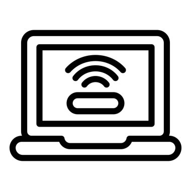 Wifi dizüstü bilgisayar isteği simgesi, özet biçimi