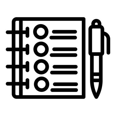 Not defteri sınav simgesi, özet biçimi