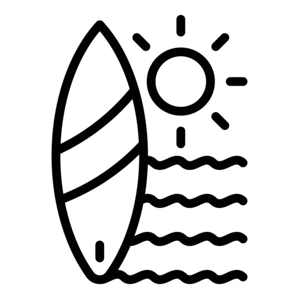 Surfboard icoon, outline stijl — Stockvector