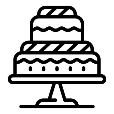 Dekorasyon kremalı pasta simgesi, taslak biçimi