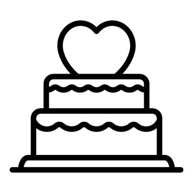 Sevgililer Günü Pasta ikonu, taslak tarzı